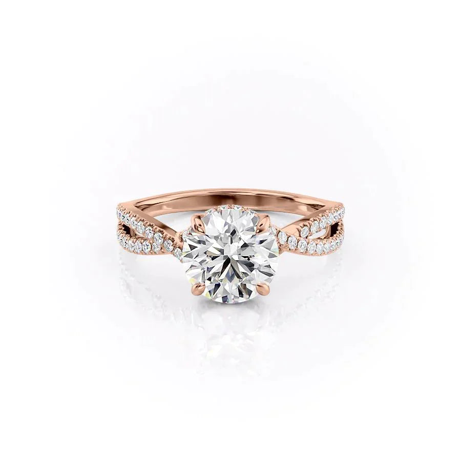 The Angelina Set With A 1 Carat Round Lab Diamond