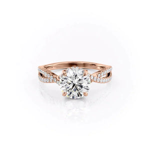 The Angelina Set With A 2 Carat Round Moissanite