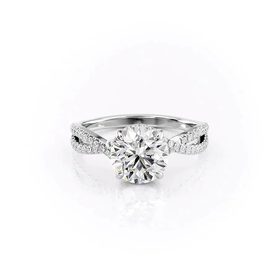 The Angelina Set With A 5 Carat Round Moissanite