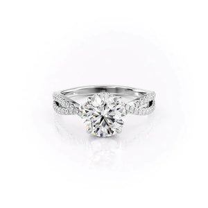 The Angelina Set With A 3 Carat Round Lab Diamond