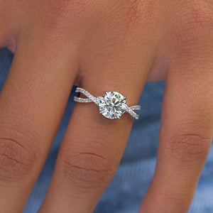The Angelina Set With A 2 Carat Round Lab Diamond