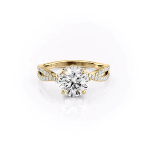 The Angelina Set With A Round Moissanite