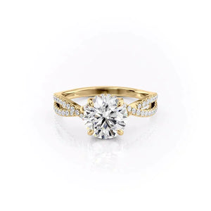 The Angelina Set With A 2.5 Carat Round Moissanite
