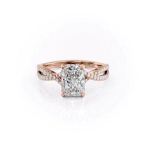 The Angelina Set With A 2.5 Carat Radiant Moissanite