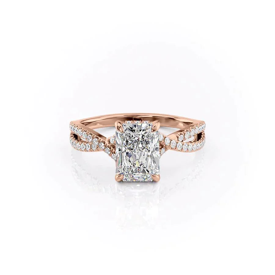 The Angelina Set With A 2 Carat Radiant Moissanite