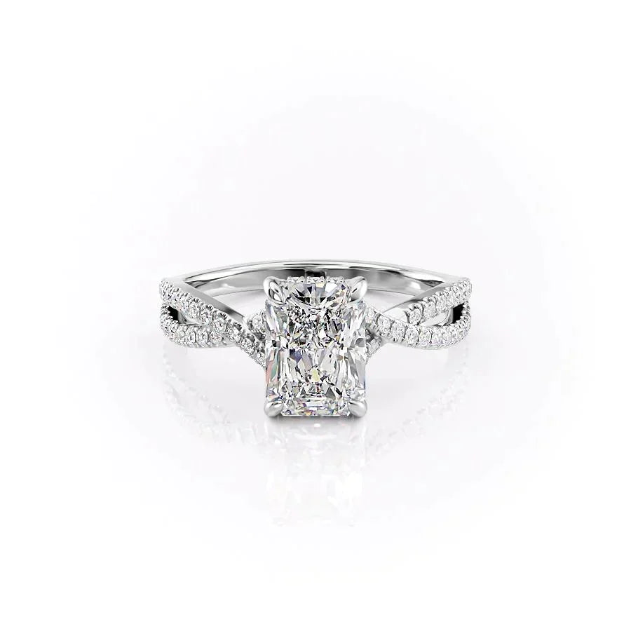 The Angelina Set With A Radiant Moissanite