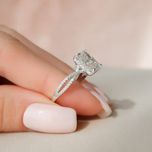 The Angelina Set With A 3 Carat Radiant Lab Diamond