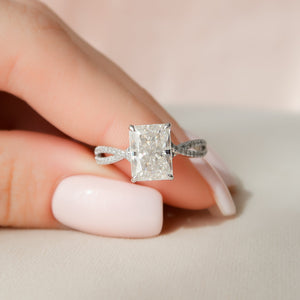 The Angelina Set With A 3 Carat Radiant Lab Diamond