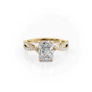 The Angelina Set With A 2.5 Carat Radiant Lab Diamond