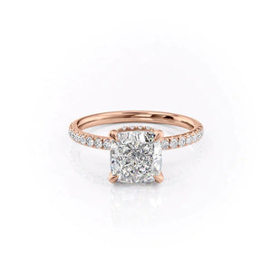 The Pave Alex Set With A 3 Carat Cushion Lab Diamond