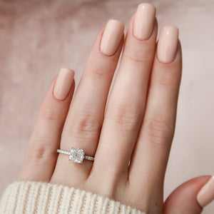 The Pave Alex Set With A 2 Carat Cushion Lab Diamond