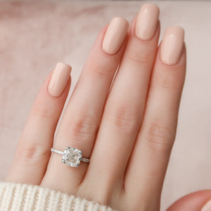 The Pave Alex Set With A 2 Carat Cushion Lab Diamond