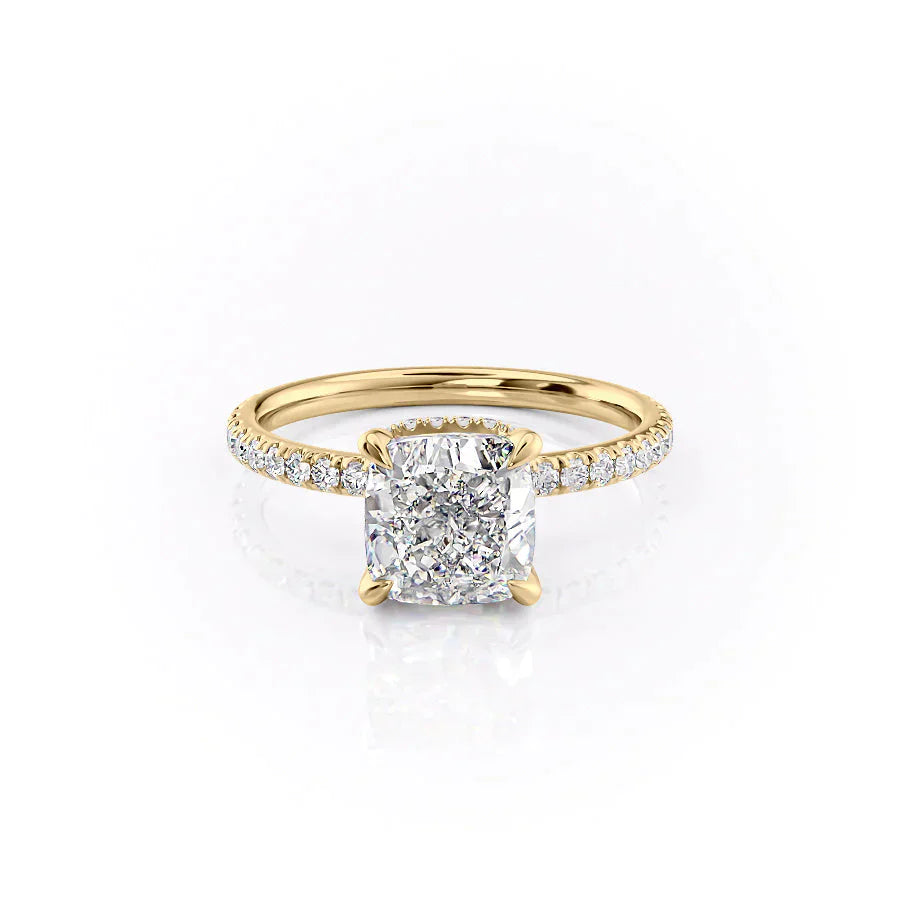The Pave Alex Set With A 3 Carat Cushion Lab Diamond