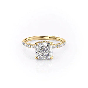 The Pave Alex Set With A 1.5 Carat Cushion Lab Diamond