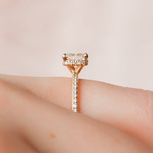 The Pave Alex Set With A 3 Carat Cushion Lab Diamond