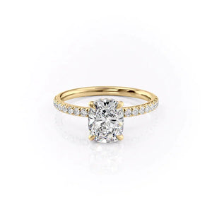 The Pave Alex Set With A Elongated Cushion Moissanite