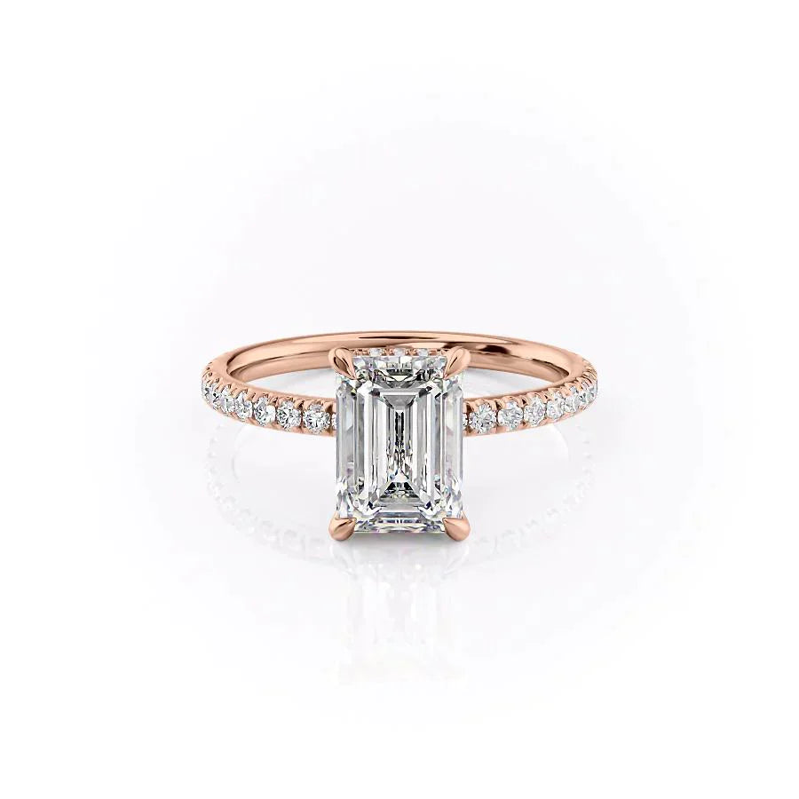 The Pave Alex Set With A 1 Carat Emerald Lab Diamond