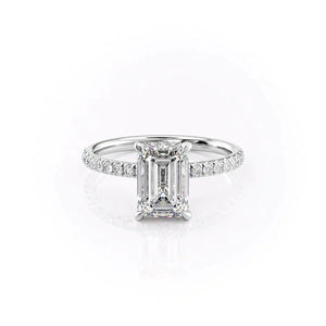 The Pave Alex Set With A 2.5 Carat Emerald Lab Diamond