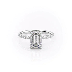 The Pave Alex Set With A Emerald Moissanite