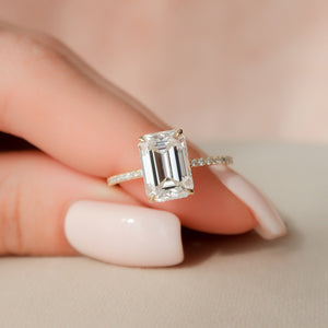 The Pave Alex Set With A 3 Carat Emerald Lab Diamond