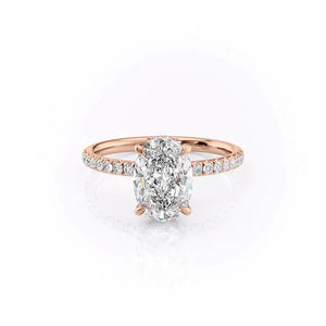 The Pave Alex Set With A Oval Moissanite