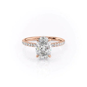 The Pave Alex Set With A 1 Carat Oval Lab Diamond