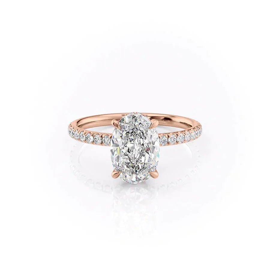 The Pave Alex Set With A 2.5 Carat Oval Lab Diamond
