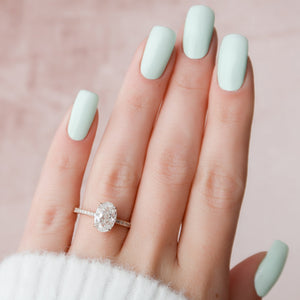 The Pave Alex Set With A 2 Carat Oval Lab Diamond