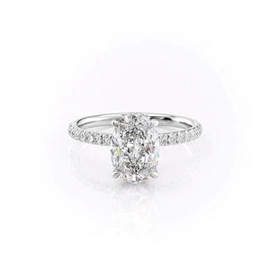 The Pave Alex Set With A 1 Carat Oval Lab Diamond