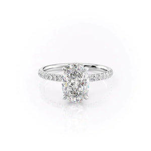The Pave Alex Set With A Oval Moissanite
