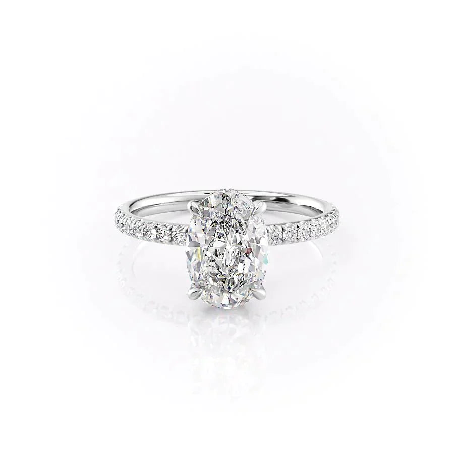 The Pave Alex Set With A 3 Carat Oval Lab Diamond