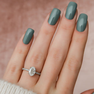 The Pave Alex Set With A 3 Carat Oval Lab Diamond
