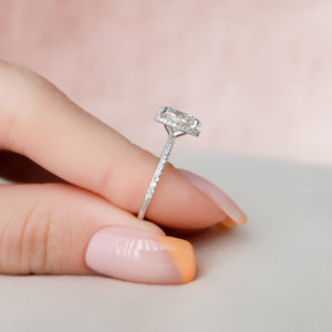 The Pave Alex Set With A 1 Carat Oval Lab Diamond