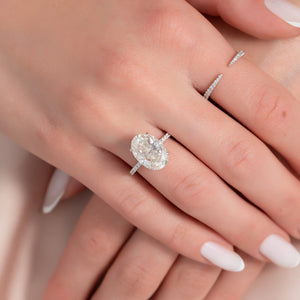 The Pave Alex Set With A 1 Carat Oval Lab Diamond
