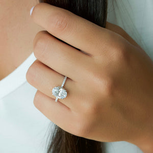 The Pave Alex Set With A 1 Carat Oval Lab Diamond