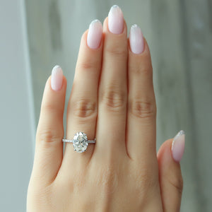 The Pave Alex Set With A 1 Carat Oval Lab Diamond