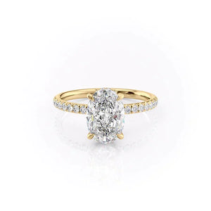 The Pave Alex Set With A 1.5 Carat Oval Moissanite