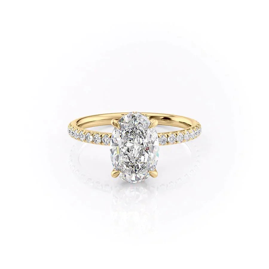 The Pave Alex Set With A 3.5 Carat Oval Moissanite