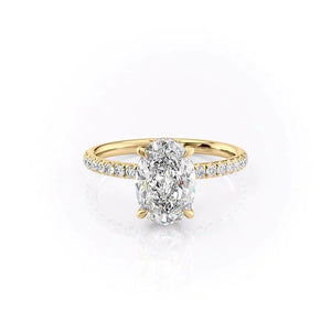 The Pave Alex Set With A Oval Moissanite