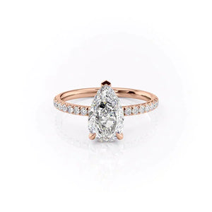 The Pave Alex Set With A 4.5 Carat Pear Moissanite