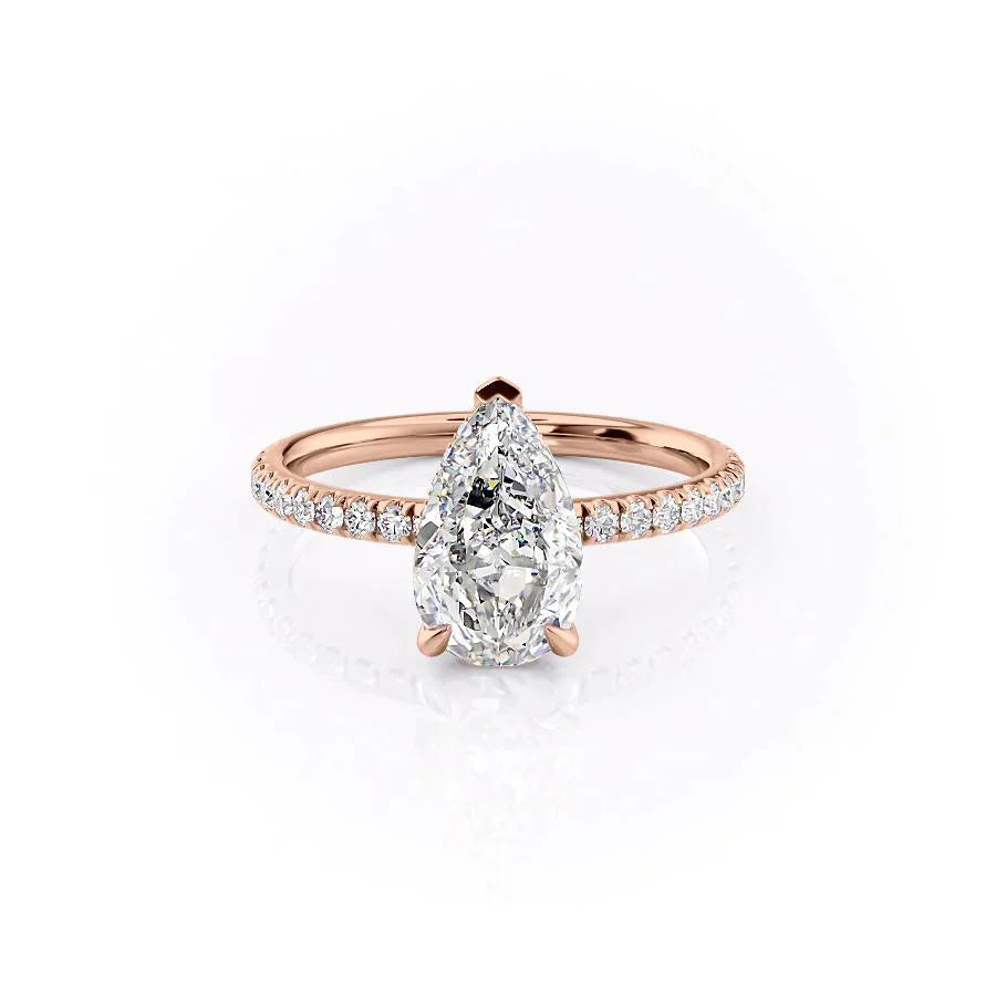 The Pave Alex Set With A 2 Carat Pear Lab Diamond