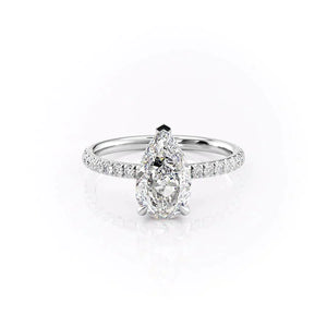 The Pave Alex Set With A 3.5 Carat Pear Moissanite