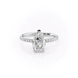 The Pave Alex Set With A Pear Moissanite