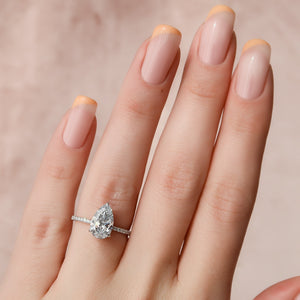 The Pave Alex Set With A 2.5 Carat Pear Lab Diamond