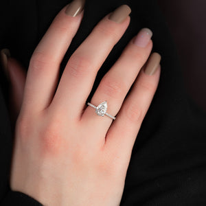 The Pave Alex Set With A 2.5 Carat Pear Lab Diamond