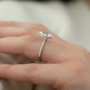 The Pave Alex Set With A 2.5 Carat Pear Lab Diamond