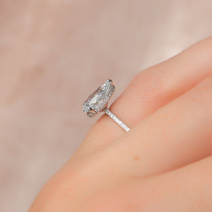 The Pave Alex Set With A 2.5 Carat Pear Lab Diamond