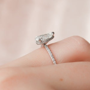 The Pave Alex Set With A 2.5 Carat Pear Lab Diamond