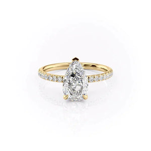 The Pave Alex Set With A Pear Moissanite