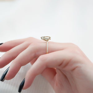The Pave Alex Set With A 2 Carat Pear Lab Diamond